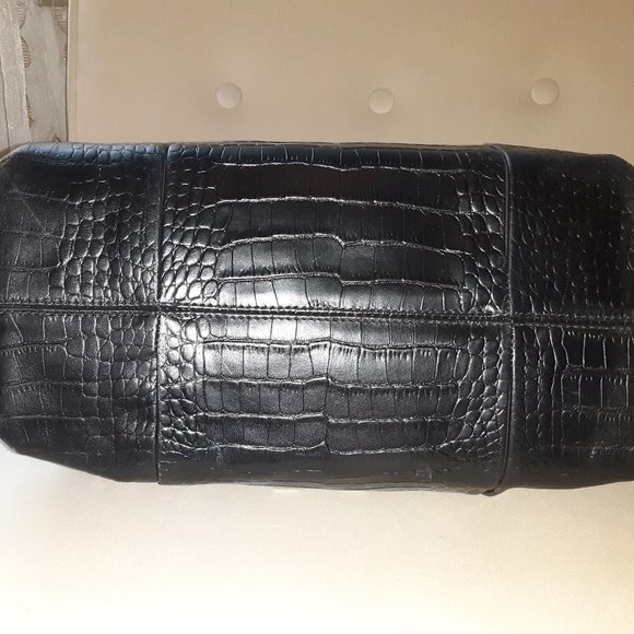 Tous black and brown alligator print leather tote shoulder bag - Picture 6 of 14